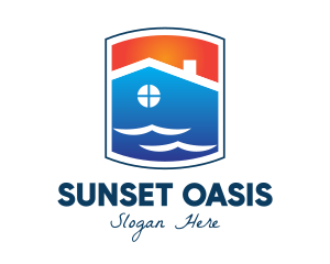 Sunset Sea House logo design