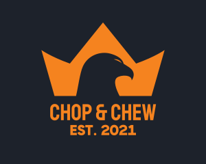 Hawk - Orange Bird Crown logo design