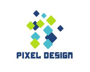 Graphic - Colorful Pixel Technology logo design