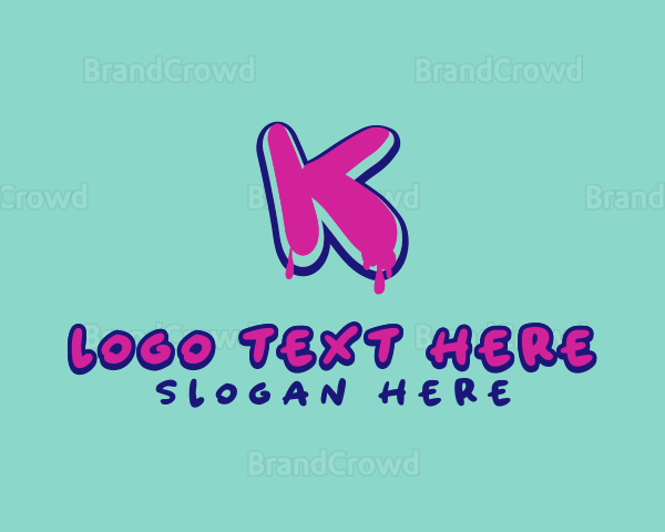 Paint Graffiti Letter K Logo