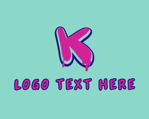 Art School - Paint Graffiti Letter K logo design