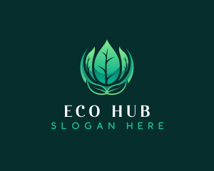 Planting Leaves Eco logo design