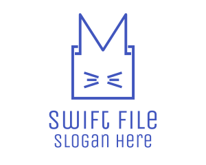 File - Cat Box File Folder logo design