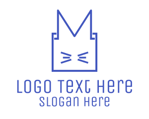Outlines - Cat Box Animal logo design