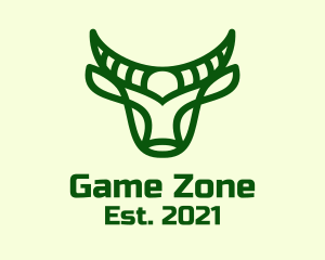 Bull - Green Buffalo Outline logo design