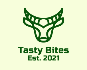 Ranch - Green Buffalo Outline logo design