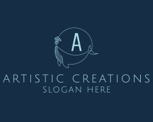 Creations - Feminine Whale Flower logo design