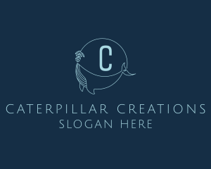 Feminine Whale Flower  logo design