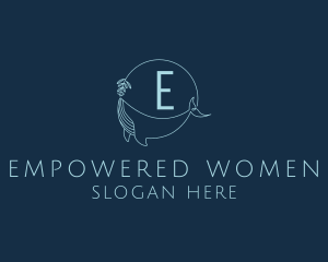 Feminine Whale Flower  logo design