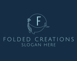 Feminine Whale Flower  logo design