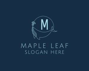 Feminine Whale Flower  logo design