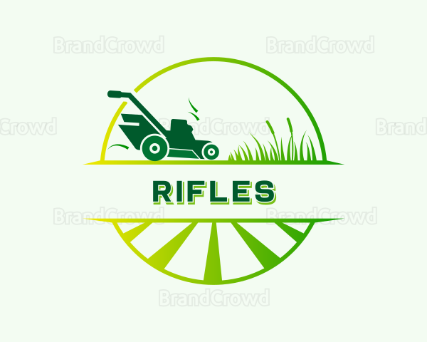 Grass Cutter Lawn Mower Logo