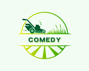 Grass Cutter Lawn Mower Logo