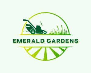 Grass Cutter Lawn Mower logo design