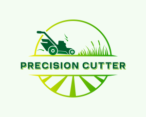 Grass Cutter Lawn Mower logo design