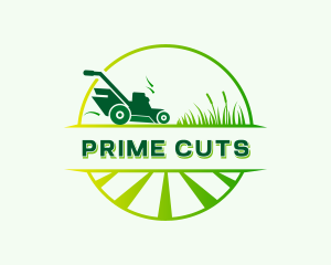 Grass Cutter Lawn Mower logo design