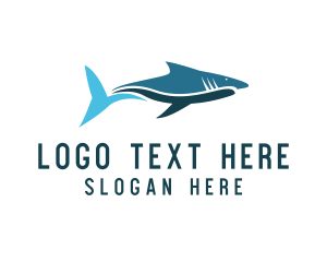 Surfing - Ocean Shark Fish logo design