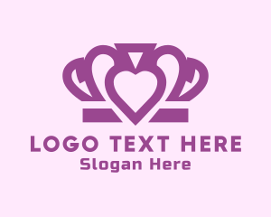 Purple - Purple Heart Crown logo design