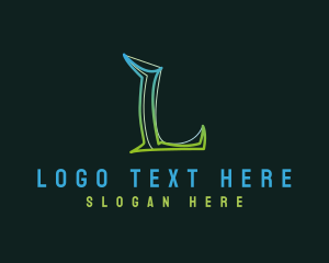 Letter Hr - Modern Business Letter L logo design