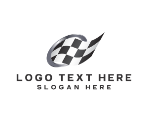 Gokart - Racing Flag Garage logo design