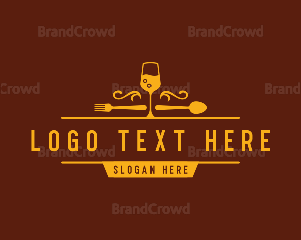 Luxury Restaurant Wine Logo