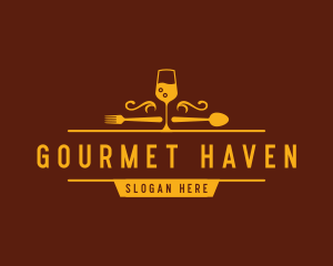 Luxury Restaurant Wine logo design