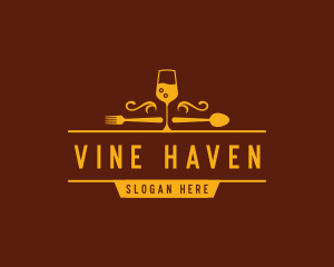 Luxury Restaurant Wine logo design