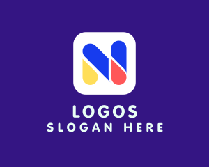 Cartoon - Generic App Letter N logo design