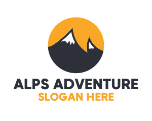 Alps - Mountain Peak Travel logo design