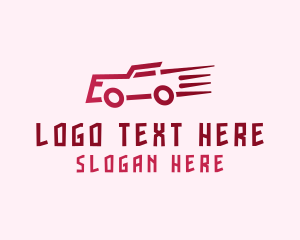 Car - Fast Red Truck logo design