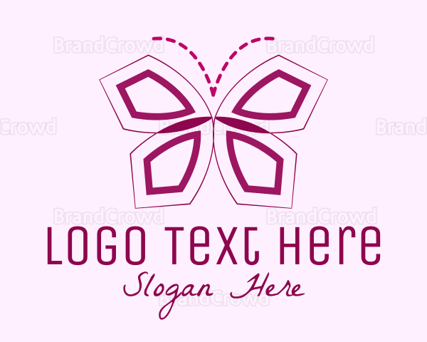 Purple Geometric Butterfly Logo