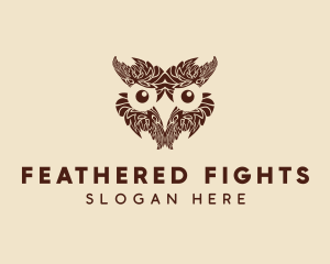 Feather Owl Face logo design