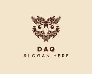 Owl - Feather Owl Face logo design