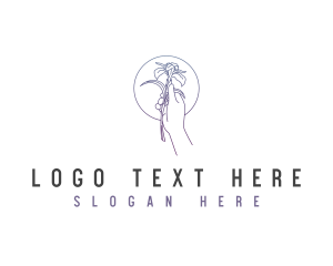 Lotion - Hand Flower Beauty logo design