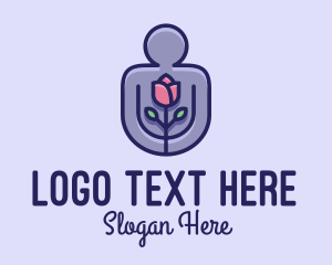 Lover - Romantic Flower Man logo design