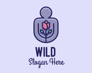 Person - Romantic Flower Man logo design