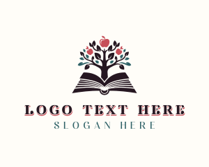 Reading - Apple Book Tree logo design