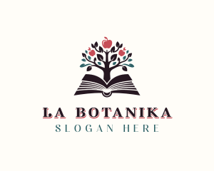 Learning - Apple Book Tree logo design