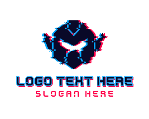 Player - Robot Glitch Gaming logo design