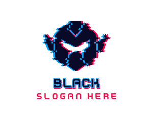 Robot Glitch Gaming Logo