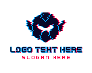 Anaglyph - Robot Glitch Gaming logo design