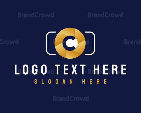 Letter C Camera Gold Logo