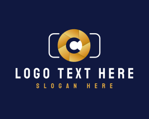 Vlogging - Letter C Camera Gold logo design