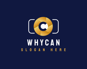 Vlogging - Letter C Camera Gold logo design