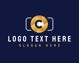 Shutter - Letter C Camera Gold logo design