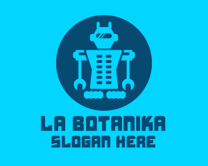 Blue Mechanical Robot Engineering Logo