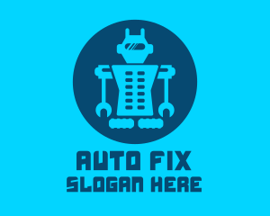 Mechanic - Blue Mechanical Robot Engineering logo design