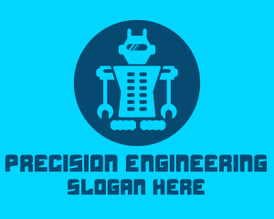 Engineering - Blue Mechanical Robot Engineering logo design