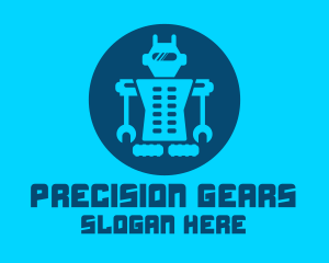 Mechanical - Blue Mechanical Robot Engineering logo design