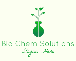 Laboratory Flask Plant logo design